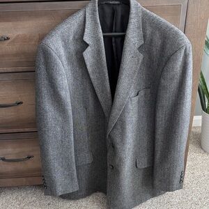 Classic Croft & Barrow Men's Grey Herringbone Blazer